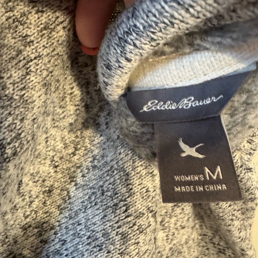 EDDIE BAUER Women's Heathered Gray Sweater Jacket MEDIUM #3 - Picture 8 of 9